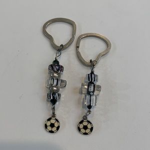 Soccer Black White Key Chains